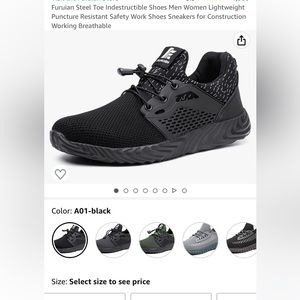 Furuian Steel toe tennis shoes